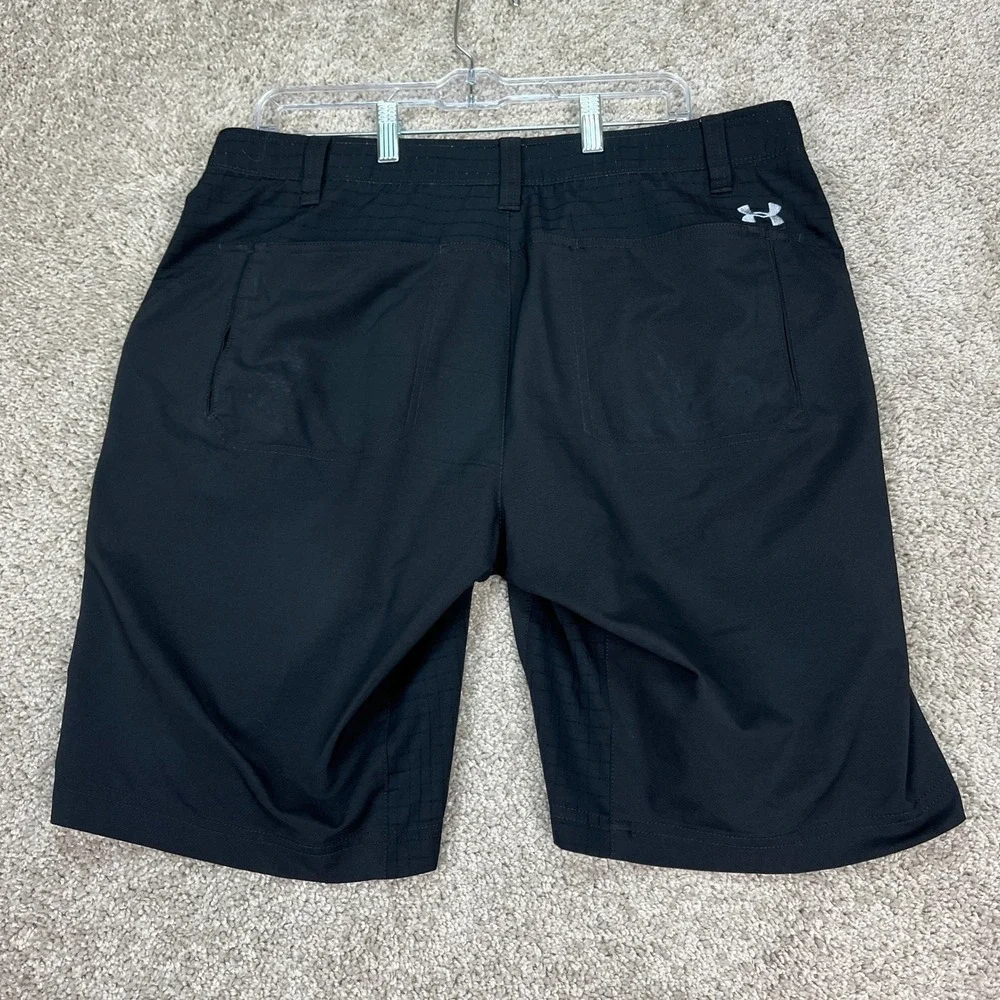 Under Armour Shorts Mens 36 Black Stretch Waistband‎ Reflective Vented Athletic